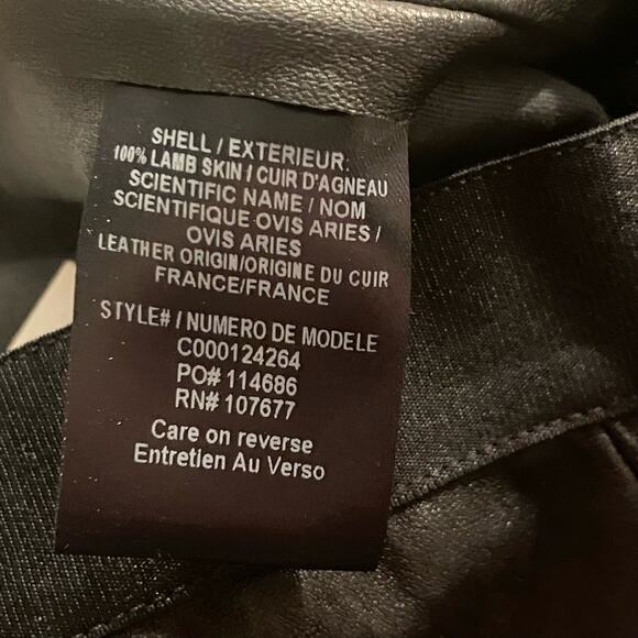 Alice + Olivia Pants Front‎ Zip Lamb Skin Leggings Sz 10 Black Elastic Waist NEW - Picture 10 of 11